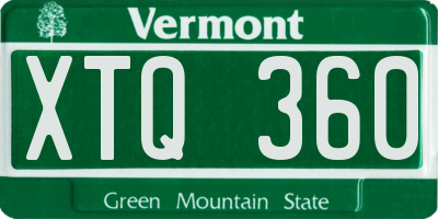 VT license plate XTQ360