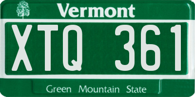 VT license plate XTQ361