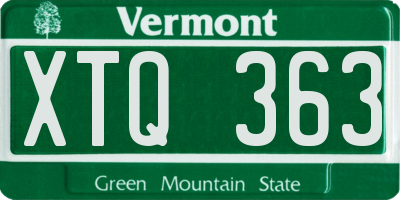 VT license plate XTQ363
