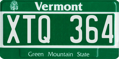 VT license plate XTQ364