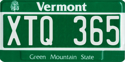 VT license plate XTQ365