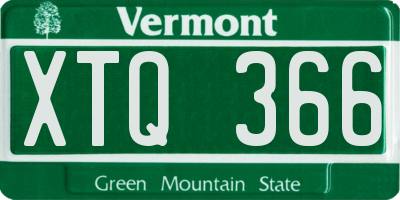 VT license plate XTQ366