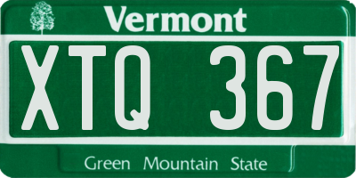 VT license plate XTQ367