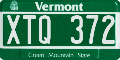 VT license plate XTQ372