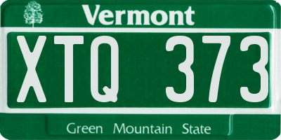 VT license plate XTQ373