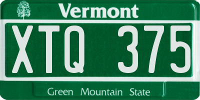 VT license plate XTQ375