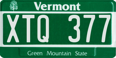 VT license plate XTQ377