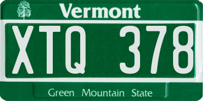 VT license plate XTQ378