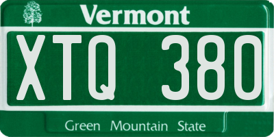 VT license plate XTQ380