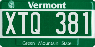VT license plate XTQ381