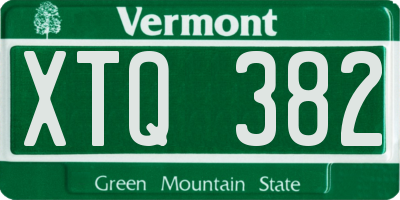 VT license plate XTQ382