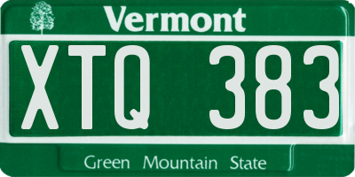 VT license plate XTQ383