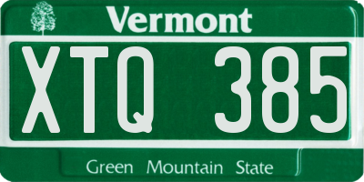 VT license plate XTQ385