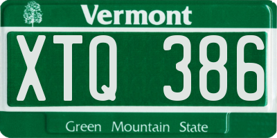 VT license plate XTQ386