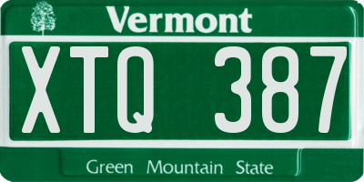 VT license plate XTQ387