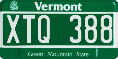 VT license plate XTQ388