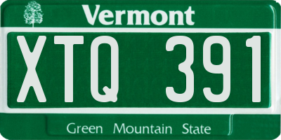 VT license plate XTQ391