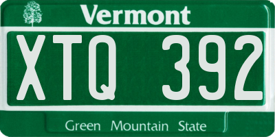VT license plate XTQ392