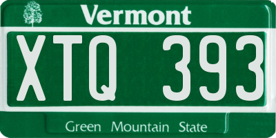 VT license plate XTQ393
