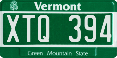 VT license plate XTQ394