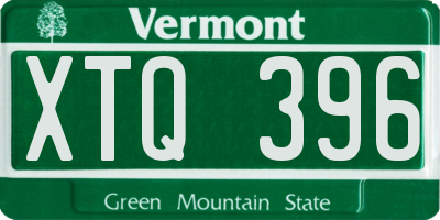 VT license plate XTQ396