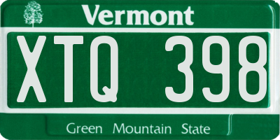 VT license plate XTQ398