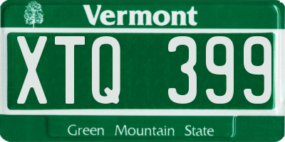 VT license plate XTQ399
