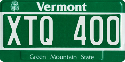VT license plate XTQ400