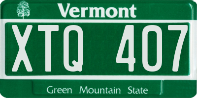VT license plate XTQ407