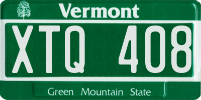 VT license plate XTQ408