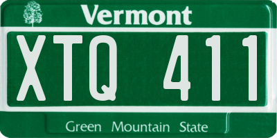 VT license plate XTQ411