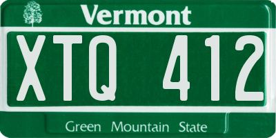VT license plate XTQ412
