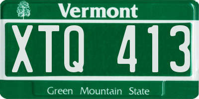 VT license plate XTQ413