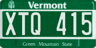 VT license plate XTQ415