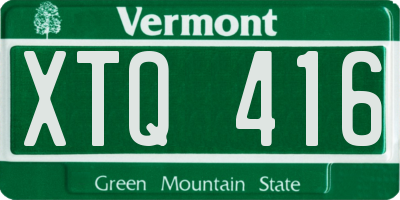 VT license plate XTQ416
