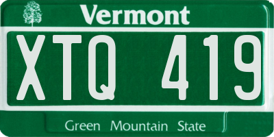 VT license plate XTQ419