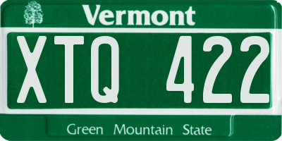 VT license plate XTQ422