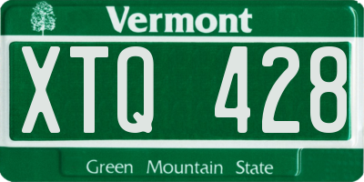 VT license plate XTQ428