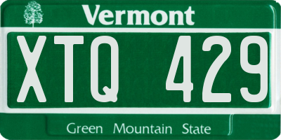 VT license plate XTQ429