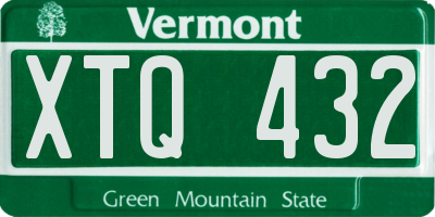 VT license plate XTQ432