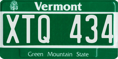 VT license plate XTQ434