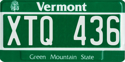 VT license plate XTQ436