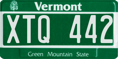 VT license plate XTQ442