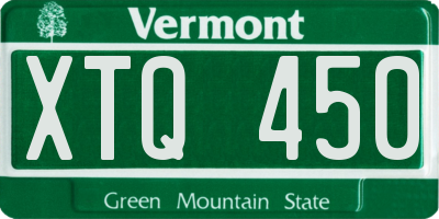 VT license plate XTQ450