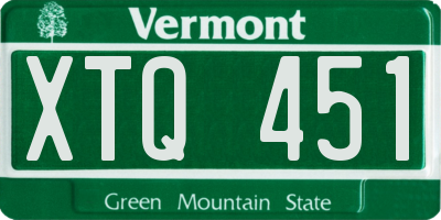 VT license plate XTQ451