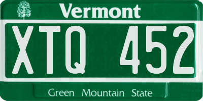 VT license plate XTQ452