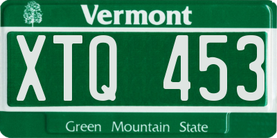 VT license plate XTQ453