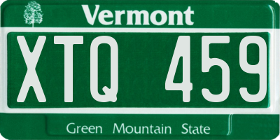 VT license plate XTQ459