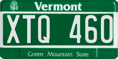 VT license plate XTQ460