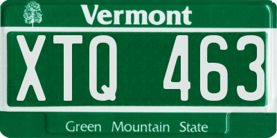 VT license plate XTQ463